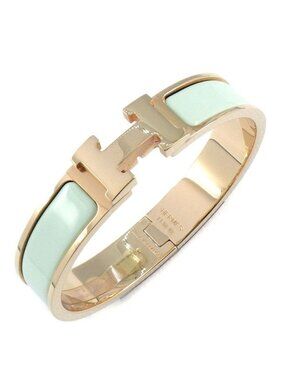 Hermes Bangle Click PM Vert Fizz Enamel Bracelet